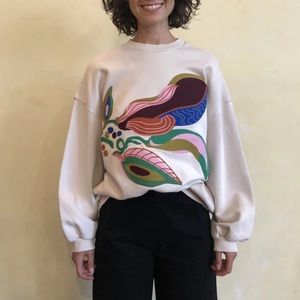 Designer oversized sweatshirt with embroidery